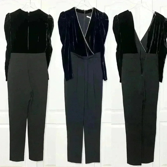 NWT Veronica Beard Cleo Crystal-embellished Velvet Crepe Jumpsuit Size … - Picture 5 of 14